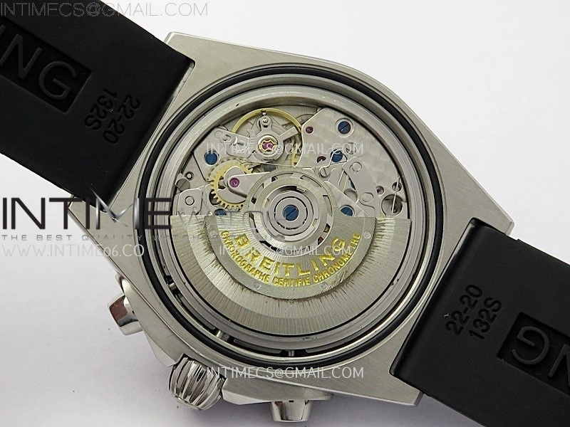 Chronomat B01 42mm SS TF 1:1 Best Edition Green Dial on Black Rubber Strap A7750