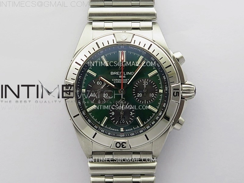 Chronomat B01 42mm SS TF 1:1 Best Edition Green Dial on SS Bracelet A7750