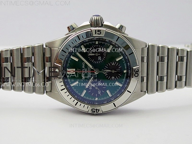 Chronomat B01 42mm SS TF 1:1 Best Edition Green Dial on SS Bracelet A7750
