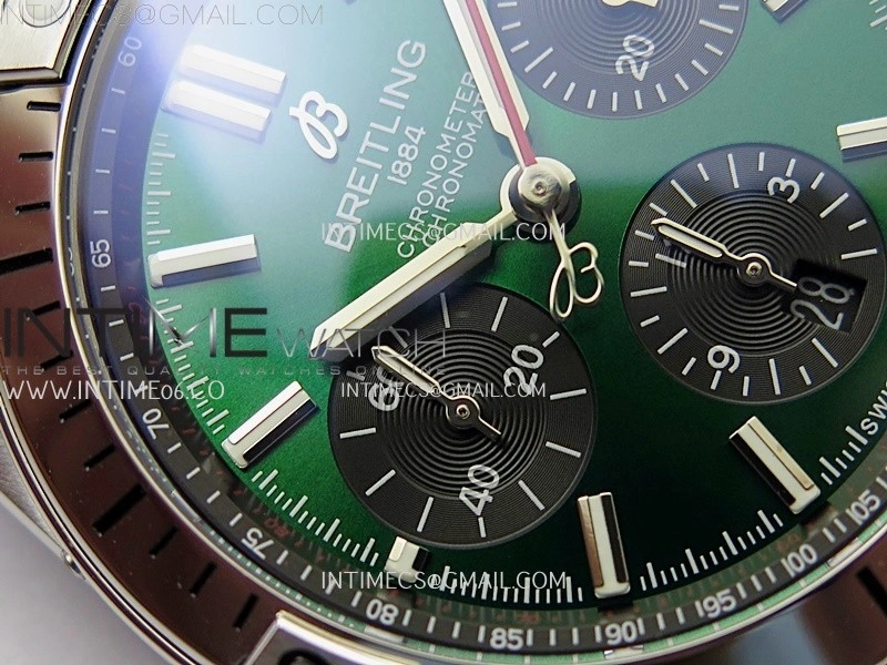 Chronomat B01 42mm SS TF 1:1 Best Edition Green Dial on SS Bracelet A7750