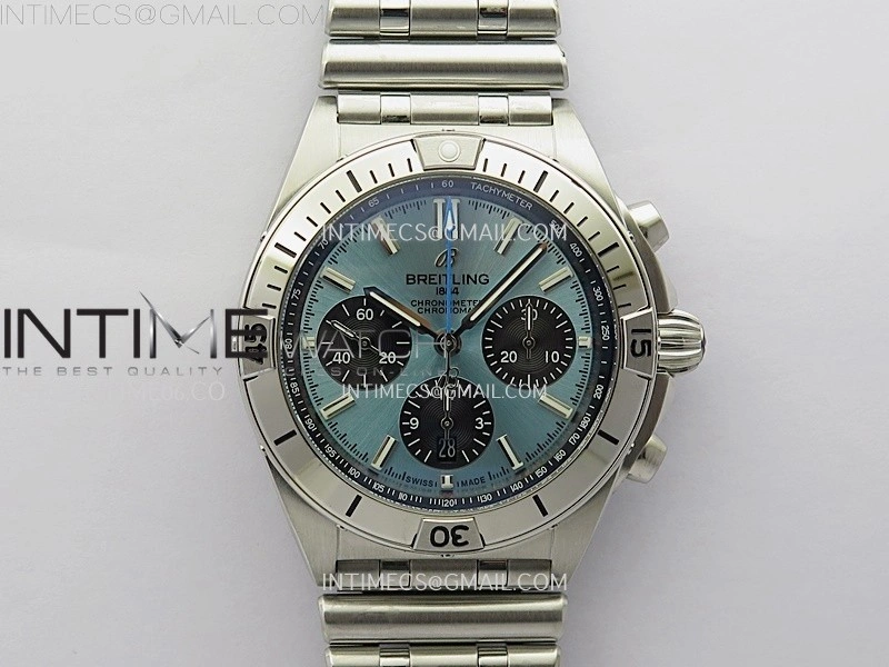 Chronomat B01 42mm SS TF 1:1 Best Edition Ice Blue Dial on SS Bracelet A7750
