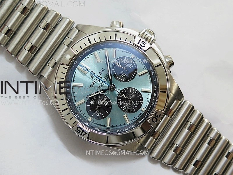 Chronomat B01 42mm SS TF 1:1 Best Edition Ice Blue Dial on SS Bracelet A7750