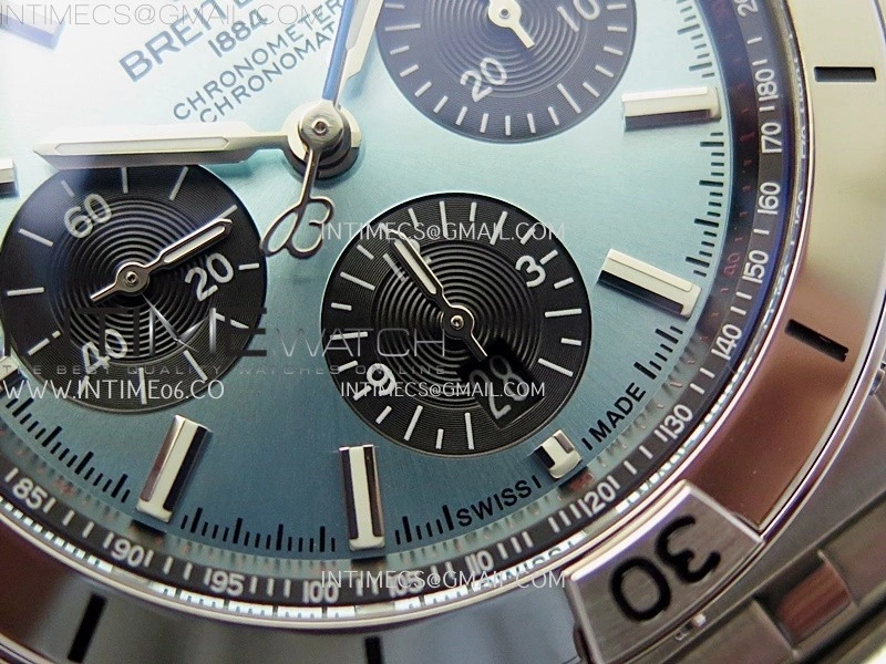 Chronomat B01 42mm SS TF 1:1 Best Edition Ice Blue Dial on SS Bracelet A7750