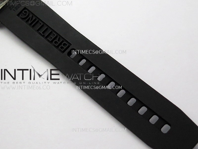 Chronomat B01 42mm SS TF 1:1 Best Edition Silver Dial on Black Rubber Strap A7750
