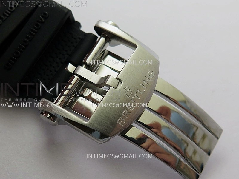 Chronomat B01 42mm SS RG TF 1:1 Best Edition Blue Dial on Black Rubber Strap A7750