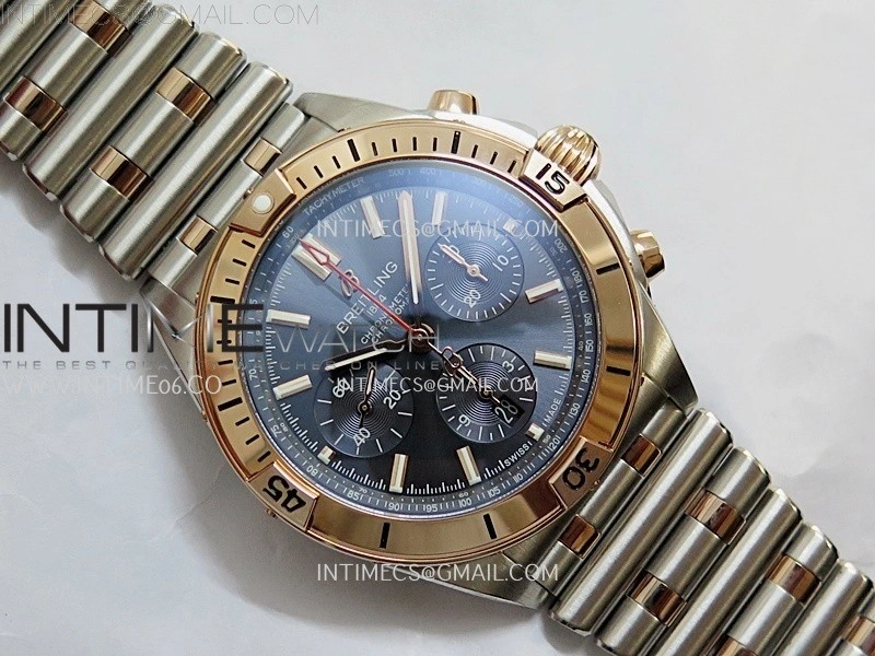 Chronomat B01 42mm SS RG TF 1:1 Best Edition Blue Dial on SS Bracelet A7750