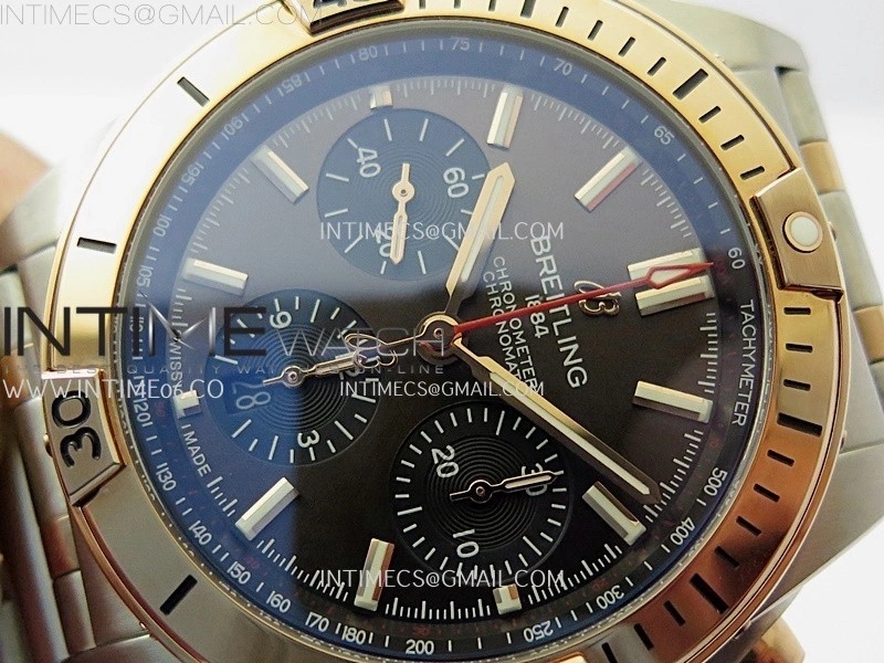 Chronomat B01 42mm SS RG TF 1:1 Best Edition Brown Dial on SS Bracelet A7750