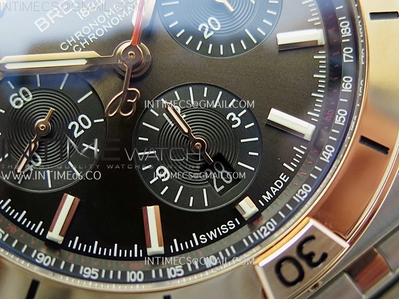 Chronomat B01 42mm SS RG TF 1:1 Best Edition Brown Dial on SS Bracelet A7750