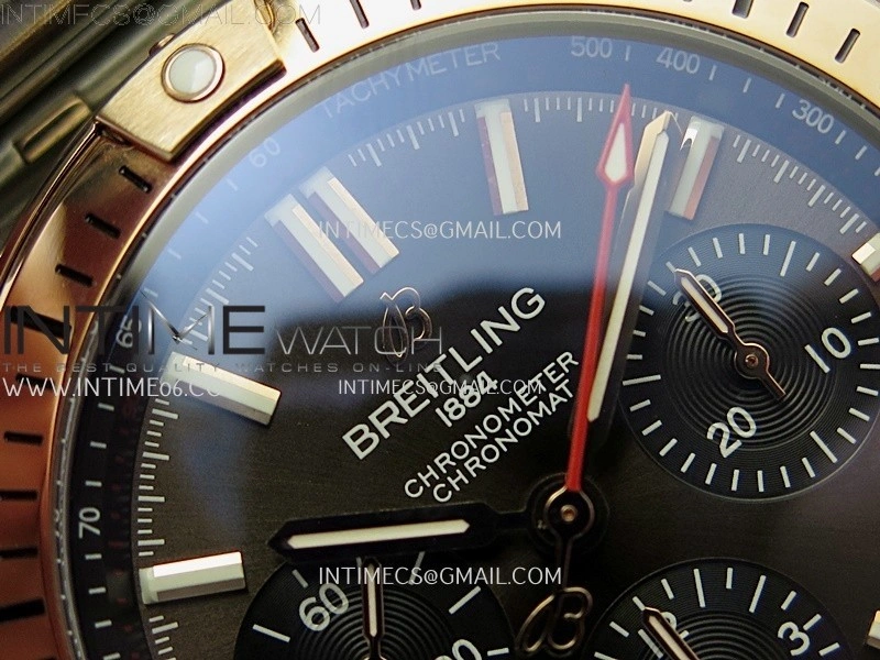 Chronomat B01 42mm SS RG TF 1:1 Best Edition Brown Dial on SS Bracelet A7750