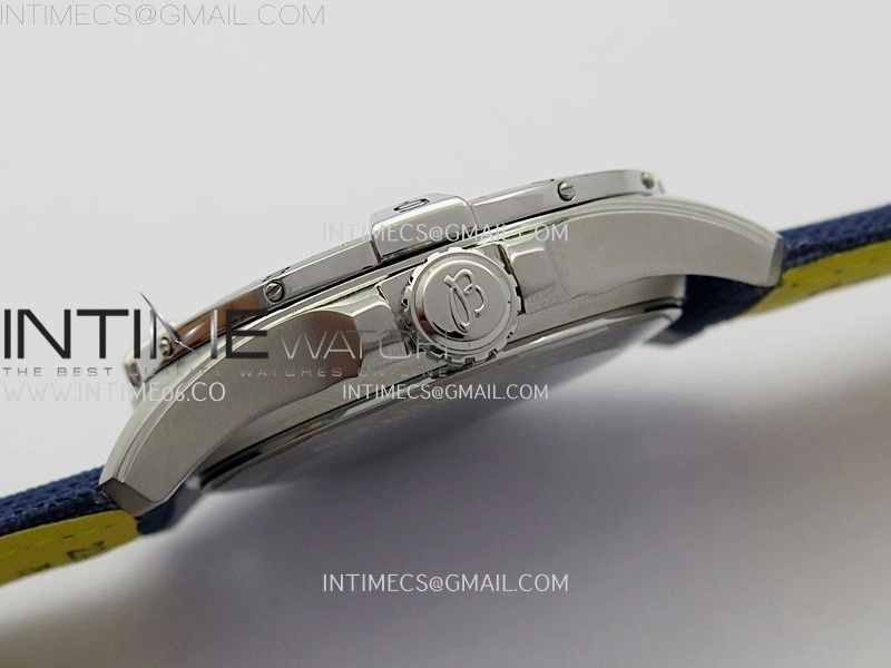 Avenger Chronometer 42mm GMT SS BLSF 1:1 Best Version Blue Dial On Blue Nylon Strap A2836