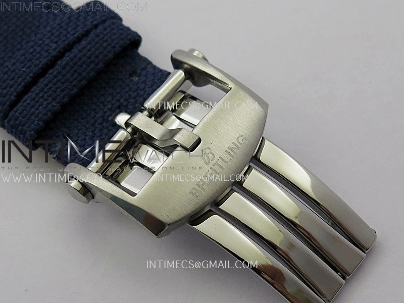 Avenger Chronometer 42mm GMT SS BLSF 1:1 Best Version Blue Dial On Blue Nylon Strap A2836