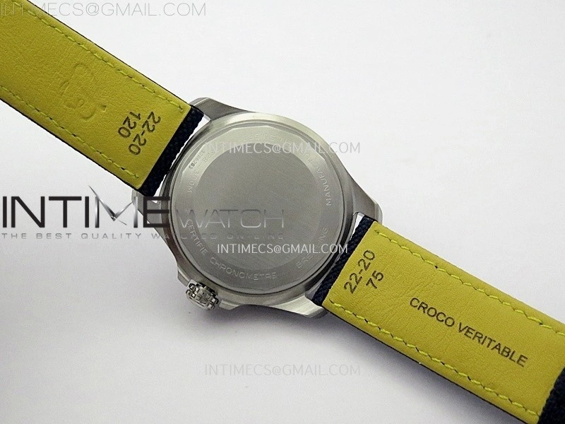Avenger Chronometer 42mm GMT SS BLSF 1:1 Best Version Blue Dial On Blue Nylon Strap A2836