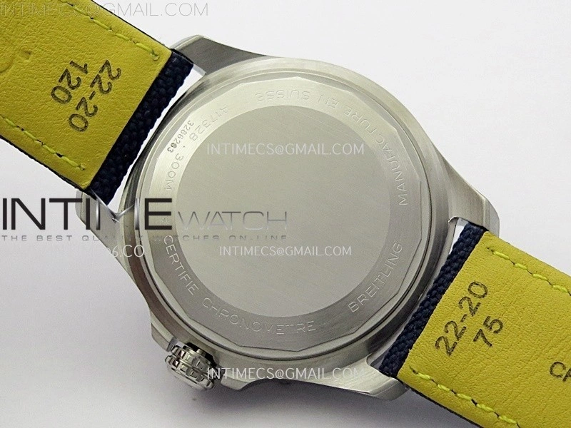 Avenger Chronometer 42mm GMT SS BLSF 1:1 Best Version Blue Dial On Blue Nylon Strap A2836