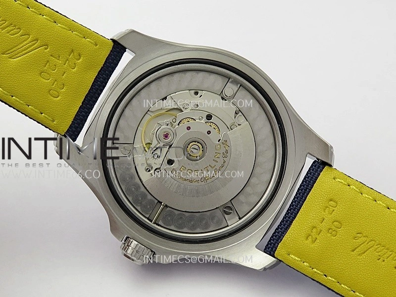 Avenger Chronometer 45mm GMT SS B50F 1:1 Best Edition Blue Dial On Blue Nylon Strap A2824