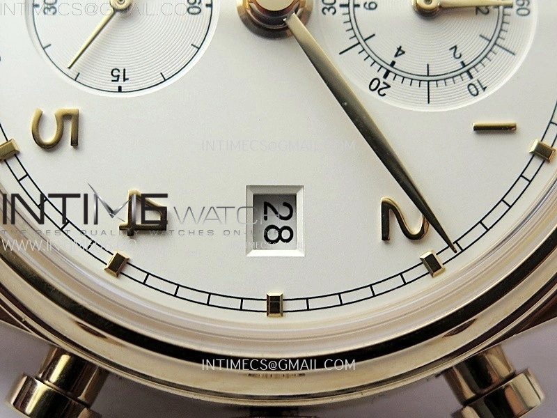 Portugieser Chrono Classic 42 IW3904 RG AZF 1:1 Best Edition White dial on Brown Leather Strap A7750