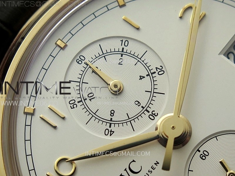 Portugieser Chrono Classic 42 IW3904 RG AZF 1:1 Best Edition White dial on Brown Leather Strap A7750