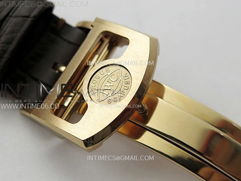 Portugieser Chrono Classic 42 IW3904 RG AZF 1:1 Best Edition White dial on Brown Leather Strap A7750
