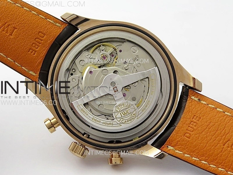 Portugieser Chrono Classic 42 IW3904 RG AZF 1:1 Best Edition White dial on Brown Leather Strap A7750