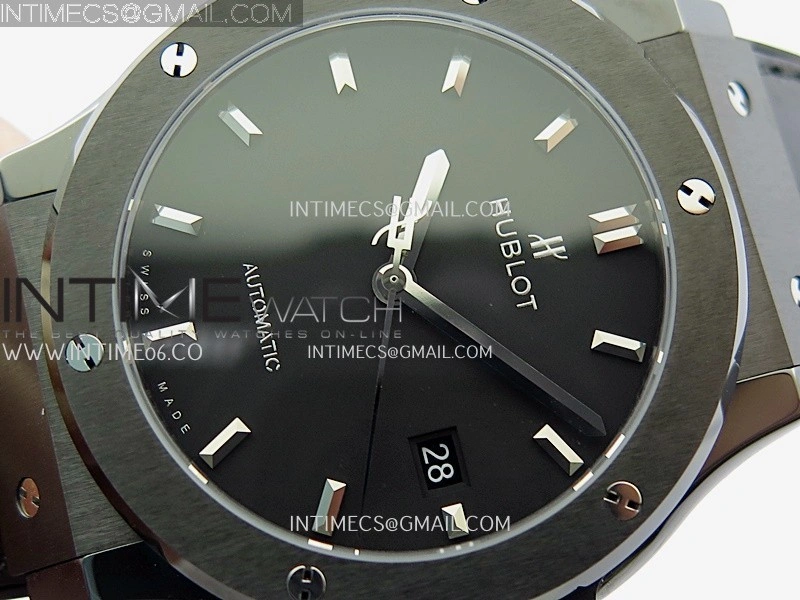 Classic Fusion 42mm Ceramic JJZF 1:1 Best Edition Black Dial On Black Gummy Strap