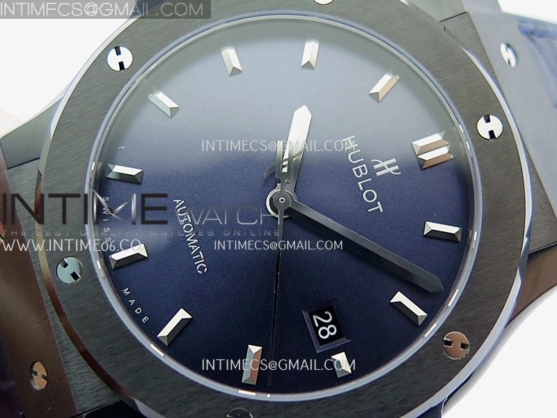 Classic Fusion 42mm Ceramic JJZF 1:1 Best Edition Blue Dial On Blue Gummy Strap