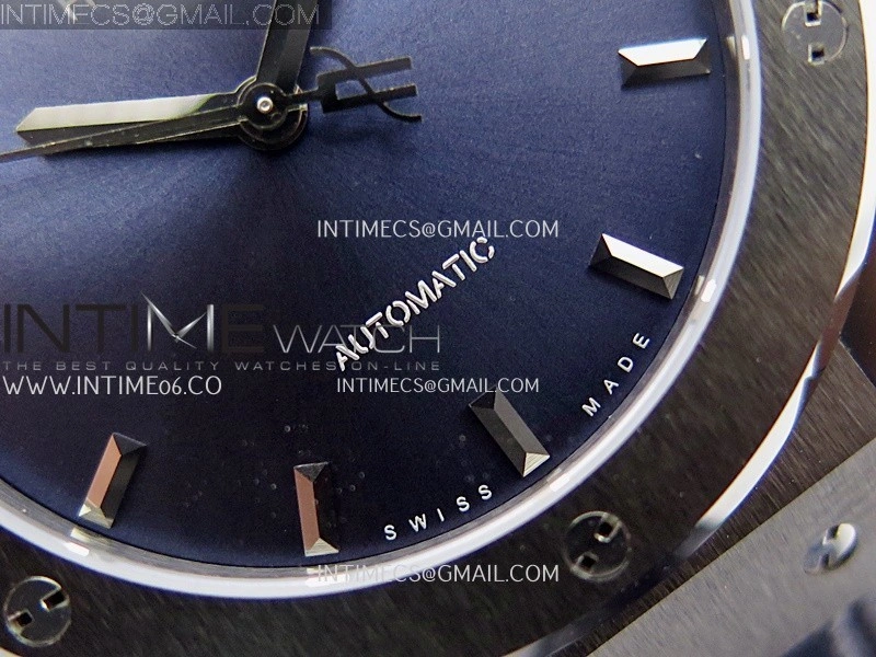 Classic Fusion 42mm Ceramic JJZF 1:1 Best Edition Blue Dial On Blue Gummy Strap