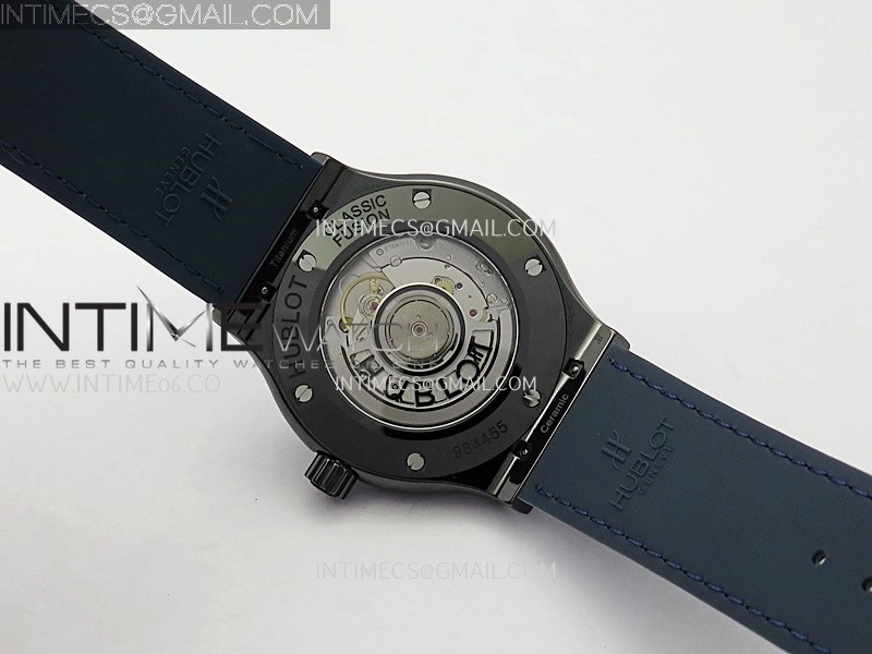 Classic Fusion 42mm Ceramic JJZF 1:1 Best Edition Blue Dial On Blue Gummy Strap