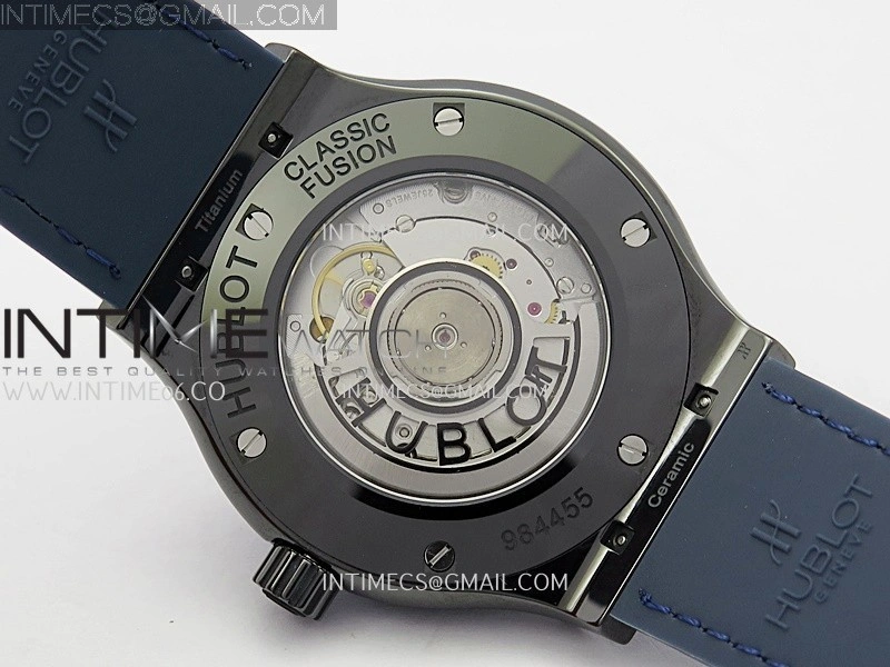Classic Fusion 42mm Ceramic JJZF 1:1 Best Edition Blue Dial On Blue Gummy Strap