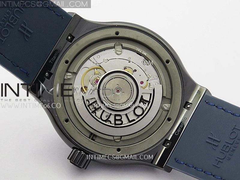 Classic Fusion 42mm Ceramic JJZF 1:1 Best Edition Blue Dial On Blue Gummy Strap