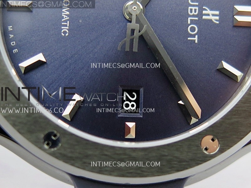Classic Fusion 42mm Ceramic JJZF 1:1 Best Edition Blue Dial On Blue Rubber Strap