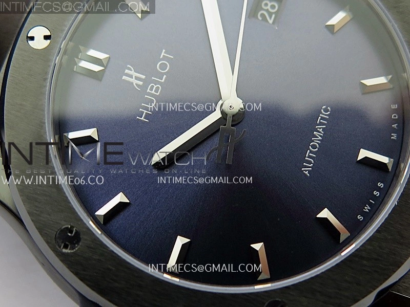 Classic Fusion 42mm Ceramic JJZF 1:1 Best Edition Blue Dial On Blue Rubber Strap