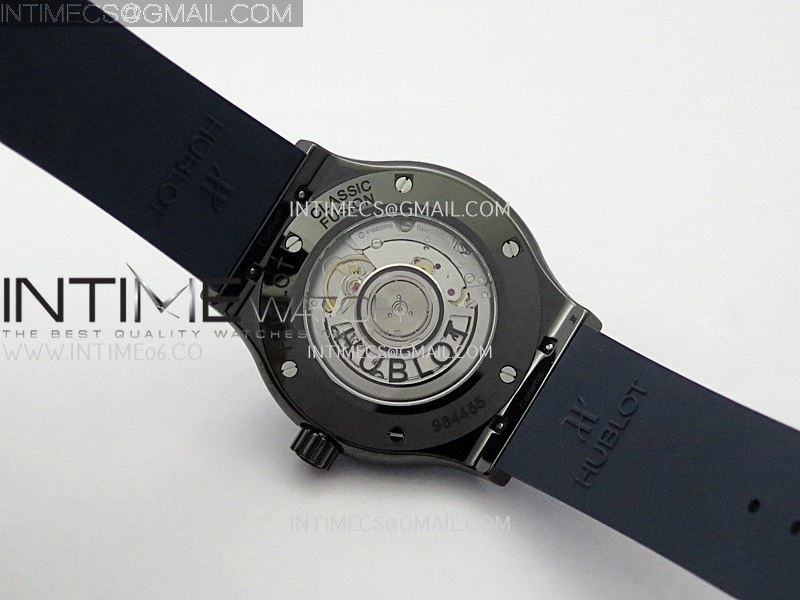 Classic Fusion 42mm Ceramic JJZF 1:1 Best Edition Blue Dial On Blue Rubber Strap