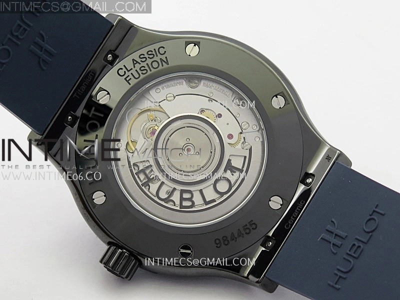 Classic Fusion 42mm Ceramic JJZF 1:1 Best Edition Blue Dial On Blue Rubber Strap