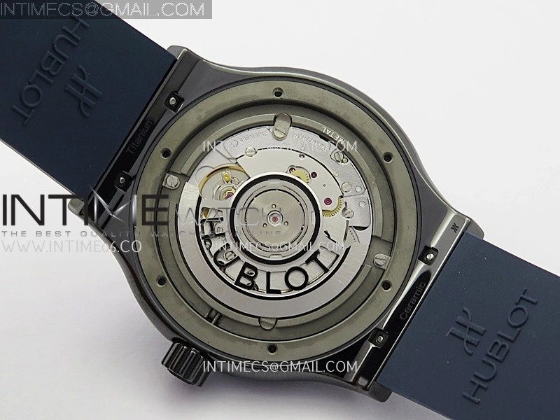 Classic Fusion 42mm Ceramic JJZF 1:1 Best Edition Blue Dial On Blue Rubber Strap