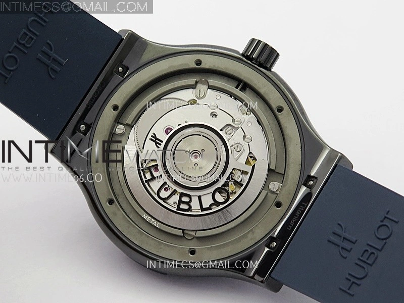 Classic Fusion 42mm Ceramic JJZF 1:1 Best Edition Blue Dial On Blue Rubber Strap
