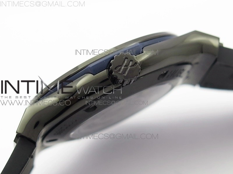 Classic Fusion 42mm DLC B50F Blue Dial On Blue Gummy Strap A2892