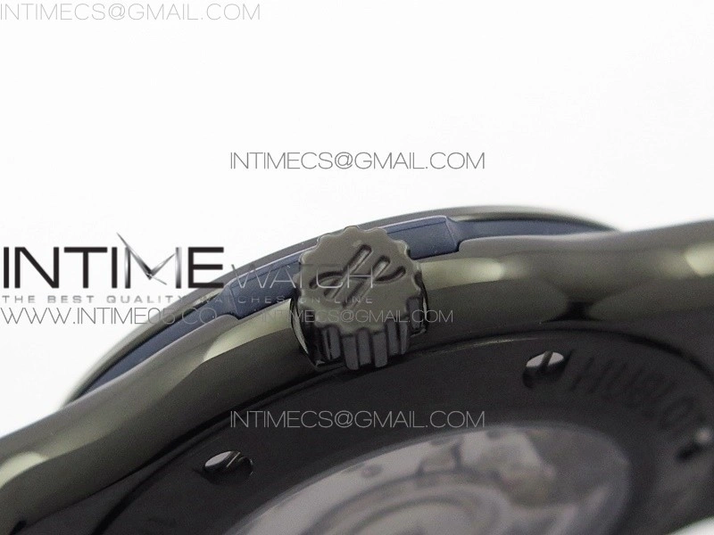 Classic Fusion 42mm DLC B50F Blue Dial On Blue Gummy Strap A2892