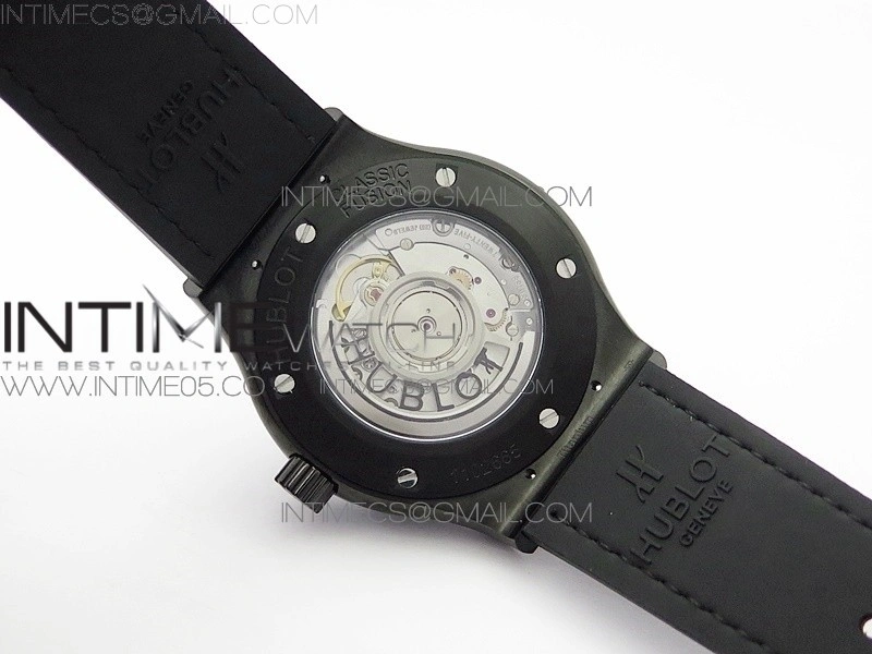 Classic Fusion 42mm DLC B50F Blue Dial On Blue Gummy Strap A2892
