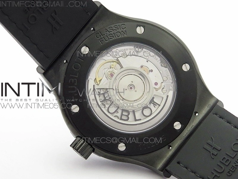 Classic Fusion 42mm DLC B50F Blue Dial On Blue Gummy Strap A2892
