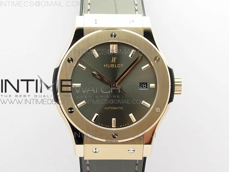 Classic Fusion 42mm RG B50F Gray Dial On Black Gummy Strap A2892