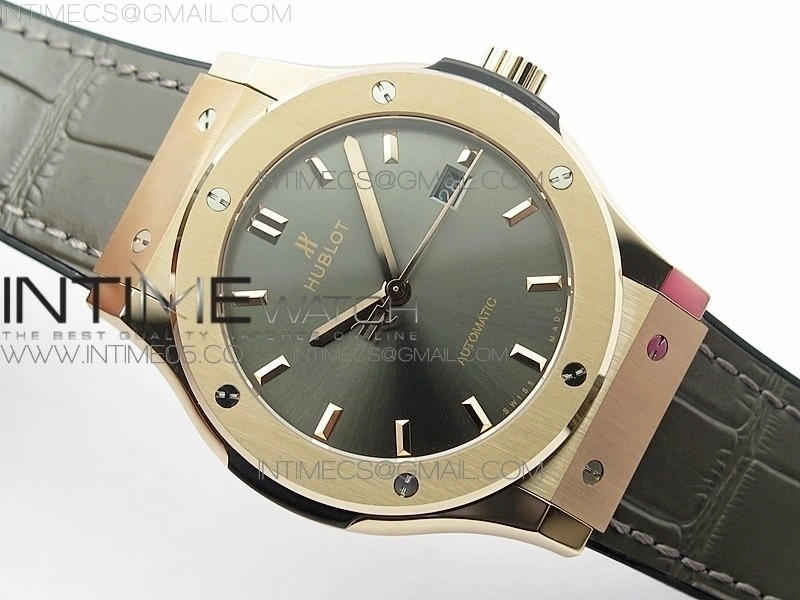 Classic Fusion 42mm RG B50F Gray Dial On Black Gummy Strap A2892