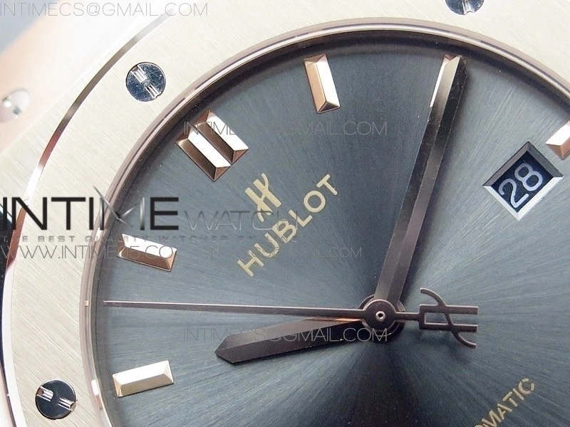 Classic Fusion 42mm RG B50F Gray Dial On Black Gummy Strap A2892