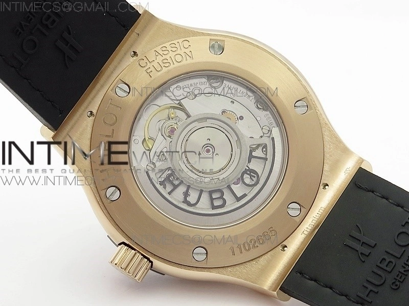 Classic Fusion 42mm RG B50F Gray Dial On Black Gummy Strap A2892