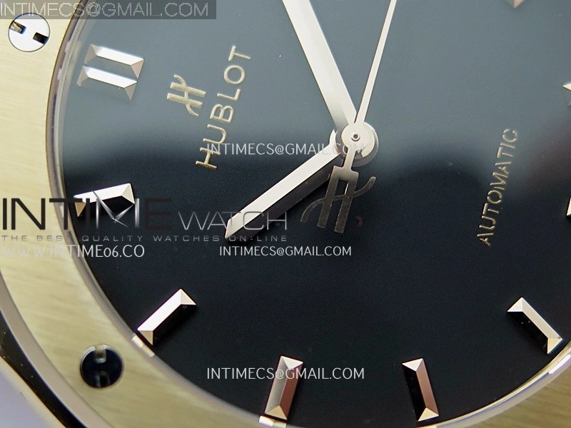Classic Fusion 42mm RG JJZF 1:1 Best Edition Black Dial On Black Gummy Strap