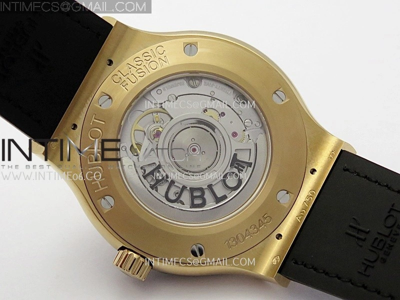 Classic Fusion 42mm RG JJZF 1:1 Best Edition Black Dial On Black Gummy Strap