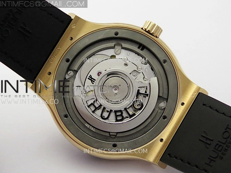 Classic Fusion 42mm RG JJZF 1:1 Best Edition Black Dial On Black Gummy Strap