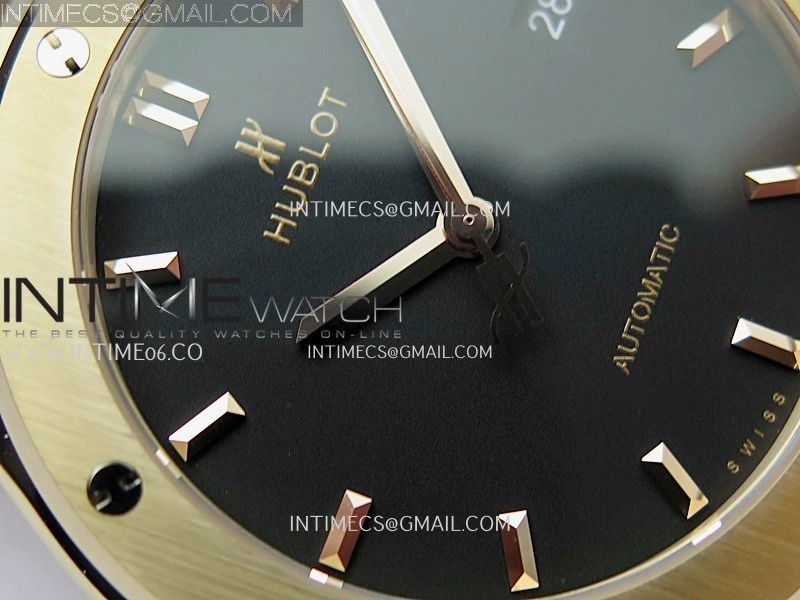 Classic Fusion 42mm RG JJZF 1:1 Best Edition Black Dial On Black Rubber Strap