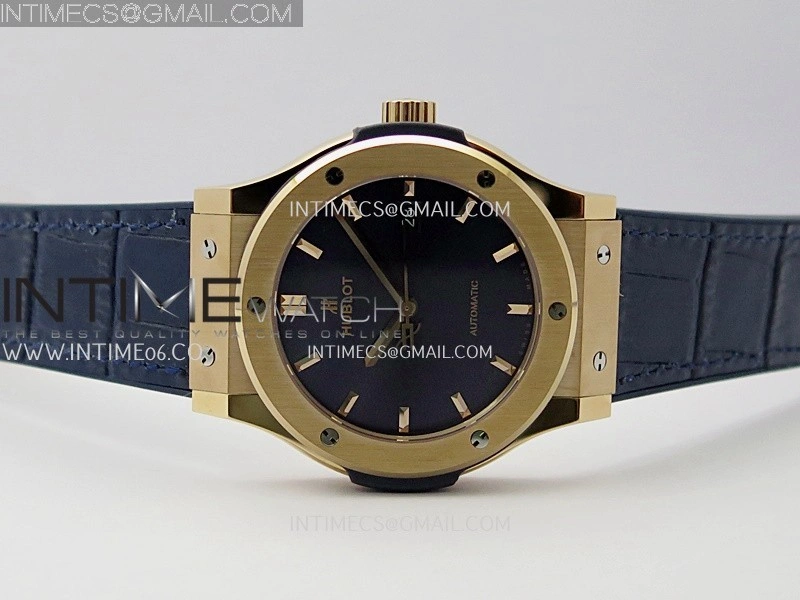 Classic Fusion 42mm RG JJZF 1:1 Best Edition Blue Dial On Blue Gummy Strap