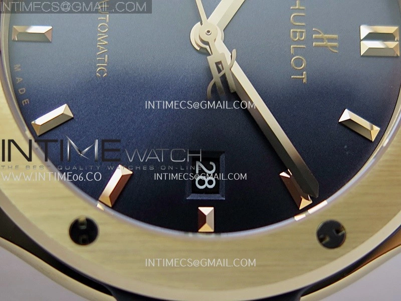 Classic Fusion 42mm RG JJZF 1:1 Best Edition Blue Dial On Blue Gummy Strap