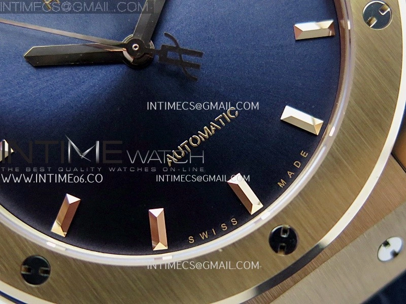 Classic Fusion 42mm RG JJZF 1:1 Best Edition Blue Dial On Blue Gummy Strap