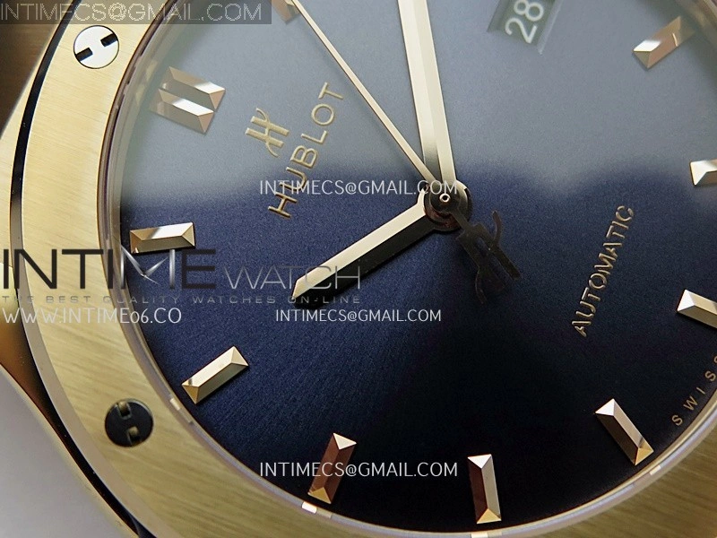Classic Fusion 42mm RG JJZF 1:1 Best Edition Blue Dial On Blue Gummy Strap